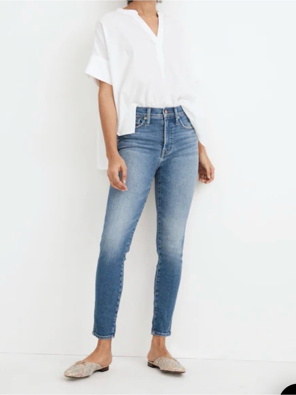 Madewell 10" High-Rise Skinny Crop Jeans size 28 Denim Stretch